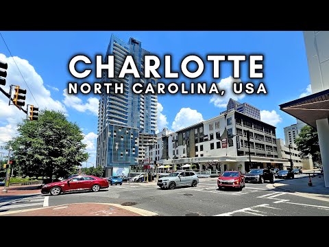 Видео: Автомобильный тур по Северной Каролине, США - Центр Шарлота - 4K