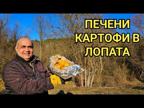 Видео: Картофи със зеленчуци във  въглищарска лопата, печени на жар и огън! Горско приключение през зимата!