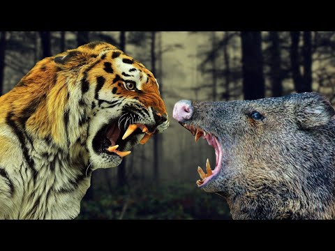 Видео: Тигр против кабана. Кто сильнее кабан или тигр ?