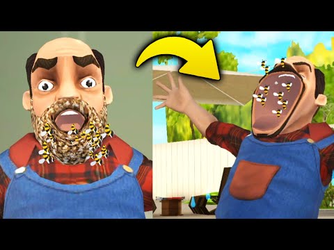 Видео: Мужа Бабки Учительницы Мисс Ти покусали ПЧЁЛЫ! - Scary Teacher 3D Scary Neighbor 3D