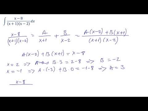 Видео: Интегралдау әдісі. Бөлшек рационал функцияның анықталмаған интегралын табуға мысалдар.