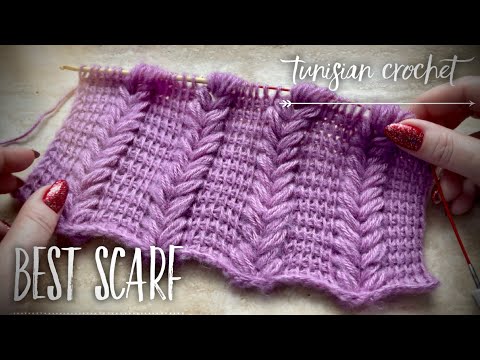 Видео: ВЯЖЕМ НЕВЕРОЯТНЫЙ ШАРФ ТУНИССКИМ КРЮЧКОМ 💥👍💥 TUNISIAN CROCHET SCARF