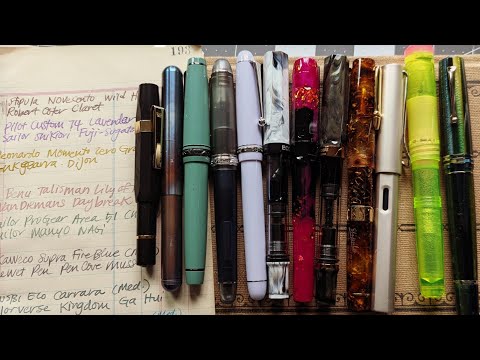 Видео: Текущие перьевые ручки с чернилами на октябрь