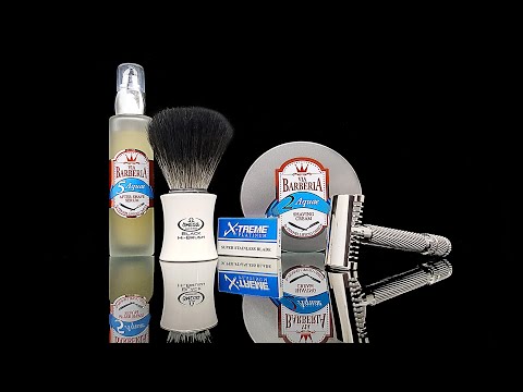 Видео: Бритьё! Omega BLACK Hi Brush, Via Barberia Aquae, FATIP,  X-TRIM Blades