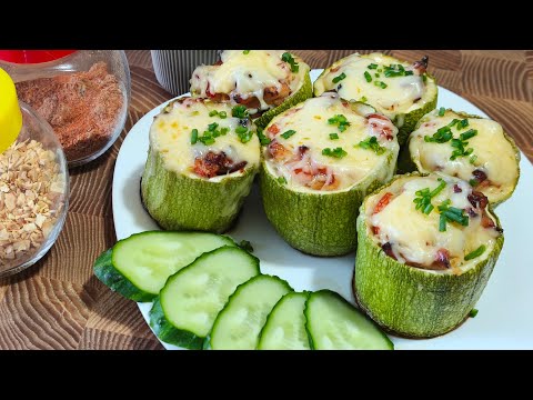 Видео: Вкусные кабачки, запеченные с мясом и сыром | Кабачки в духовке | простой и полезный рецепт