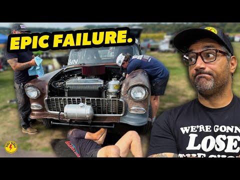 Видео: Полная катастрофа в моем $$ NASCAR Powered Chevy 1955 года - Фильм с Недели дрэг-рейсинга 2025 го...