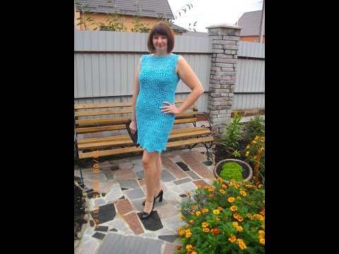 Видео: Платье крючком "Голубая лагуна"  // Knit crochet dress