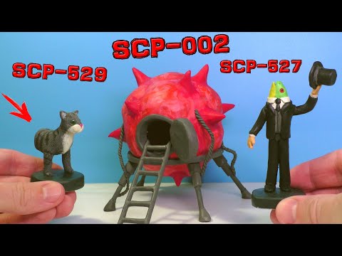 Видео: Лепим Живую комнату SCP-002, SCP-529 Полукошка Джози и SCP-527 Господин Рыба  из пластилина