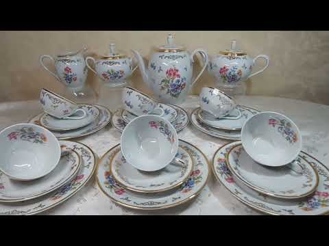 Видео: Всё о фарфоре. Чайный сервиз Мейсенский букет Германия Reinecke