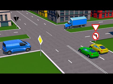 Видео: Кому из водителей разрешён поворот налево в данной ситуации?