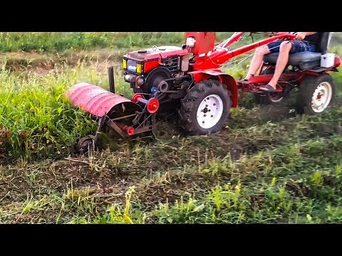 Видео: испытания косы ботвы картошника (мульчера)2018