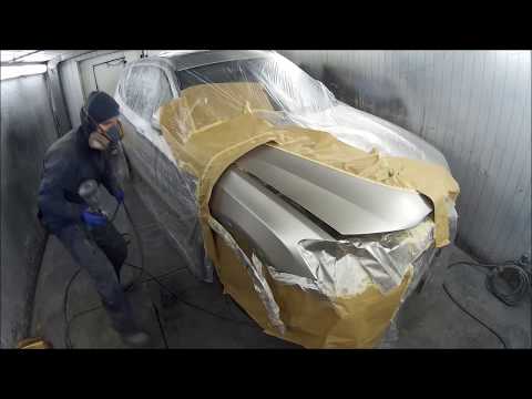 Видео: Переход по базе и лаку. Переход по серебру. Бесцветная база. Локальная покраска. Покраска капота.
