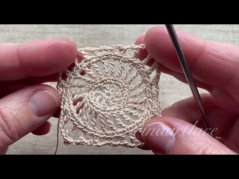 Видео: 🧡 Вязаный квадрат с кругом внутри Соединение мотивов крючком