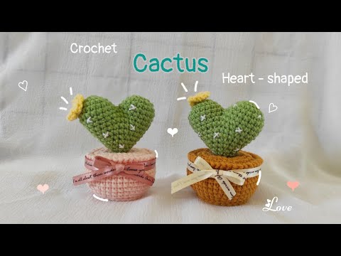 Видео: Вязаная крючком валентинка в форме сердца. Кактус #сердце #кактус #вязаниекрючком #ручнаяработа #...