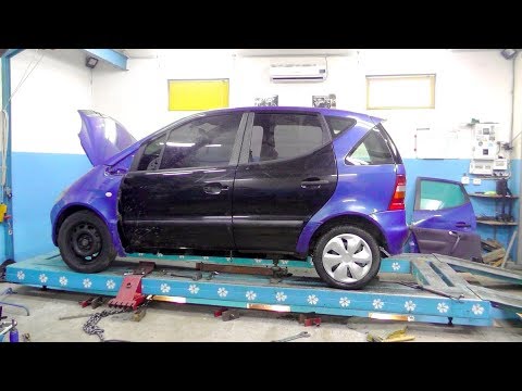 Видео: Mercedes A 170. Боковой в дверь. Вытяжка кузова.