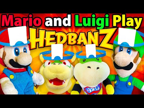 Видео: Сумасшедшие Братья Марио: Марио и Луиджи играют в Hedbanz!