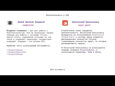 Видео: Многопоточность в iOS, вопросы и ответы на собеседованиях с примерами кода в Swift.