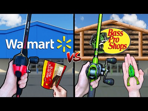 Видео: Бюджетный рыболовный челлендж Walmart против Bass Pro Shops
