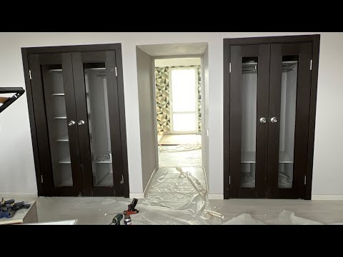 Видео: Частный дом .установка межкомнатных дверей широкий наличник