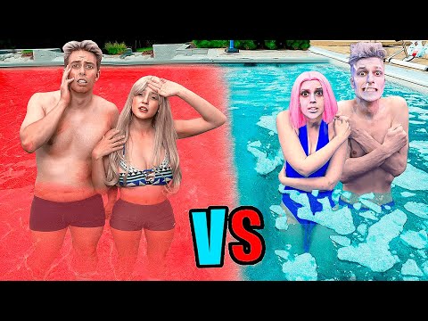 Видео: ГОРЯЧИЙ vs ХОЛОДНЫЙ бассейн парами Челлендж!