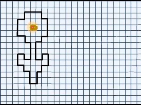 Видео: Цветок (графический диктант по клеточкам), рисуем по клеточкам  цветочек