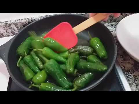 Видео: Испанская кухня.Закуска,жареный перец Падрон/Рimientos de Padrón.Spain