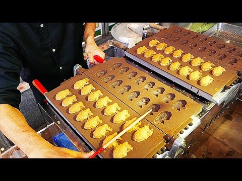 Видео: Японская уличная еда - японский торт Красная фасоль сладкая картошка