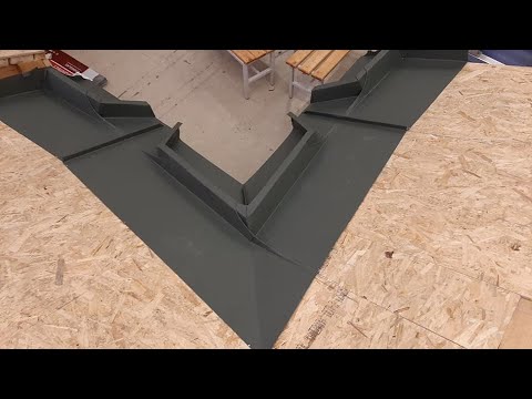 Видео: Фальцевая кровля  Надстенный желоб!  5 часть!  Колледж