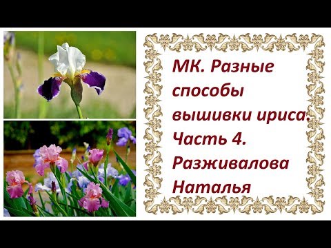 Видео: МК. Разные способы вышивки ириса. Часть 4. Вышивка бутона ириса ( 2 способа ).