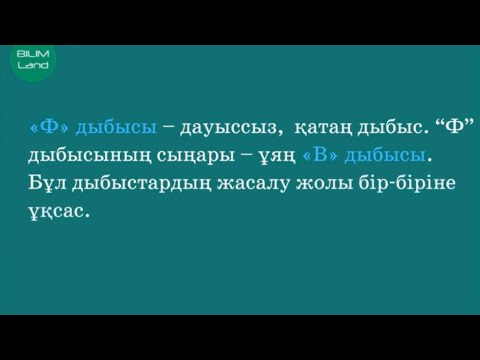 Видео: Ф дыбысы (2) 3 СЫНЫП ҚАЗАҚ ТІЛІ