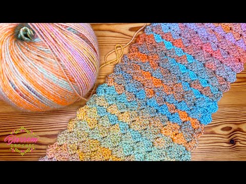 Видео: Быстро и легко связать шарф крючком для начинающих! 😍 Простой узор с одним повторяющимся рядом