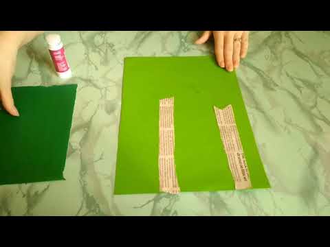 Видео: Аппликация "Береза из газеты"