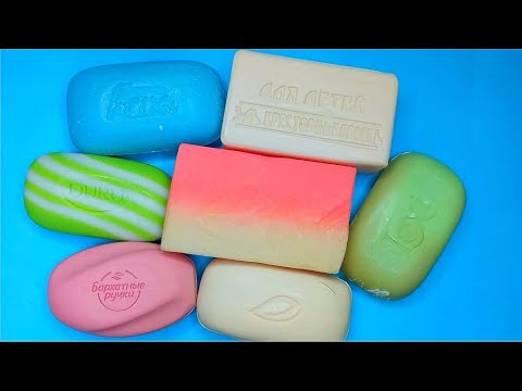 Видео: ASMR cutting soap/carving soap💚🤍🩷🤍🩵 резка сухого мыла