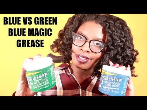 Видео: Синий против зеленого Blue Magic Hair Grease