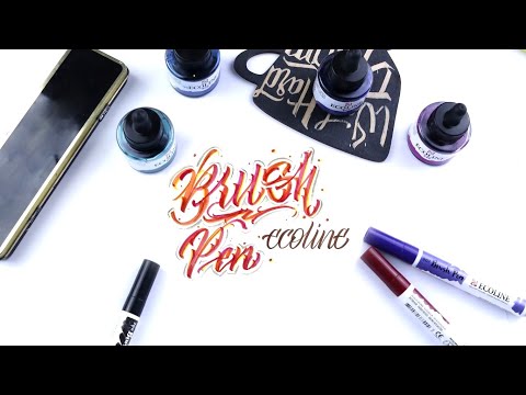 Видео: Обзор Brush Pen Ecoline: брашпен для каллиграфии
