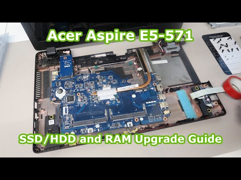 Видео: Acer Aspire E5-571 — руководство по обновлению SSD/HDD и оперативной памяти