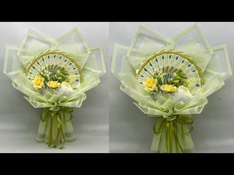 Видео: Сделай сам | Простой и легкий денежный букет | Как сделать веерообразный денежный букет из 15 листов