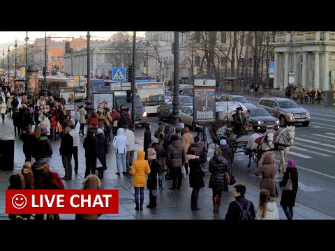 Видео: LIVE Nevskiy avenue St. Petersburg Russia Anichkov Palace Невский пр. Аничков дворец Санкт-Петербург