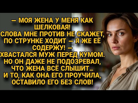 Видео: Муж хвастался куму что жена ходит по струнке, но она всё слышала и проучила его...