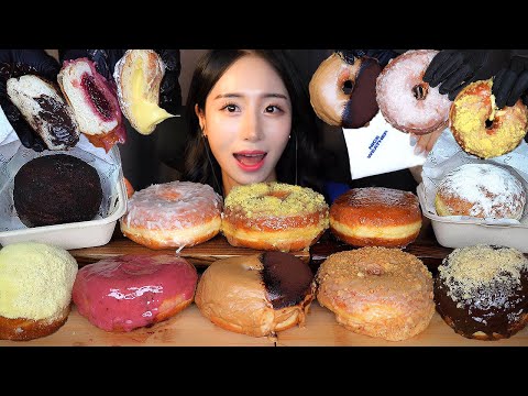 Видео: 🍩 Сливочный Пончик ASMR МукбангㅣШоколад Десерт Арахисовое маслоㅣKorean Mukbang Dessert