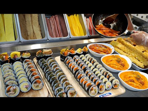 Видео: 1000 гимбап проданы!! Вкусные закуски ттокпокки, кимбап, жареная еда - корейская уличная еда
