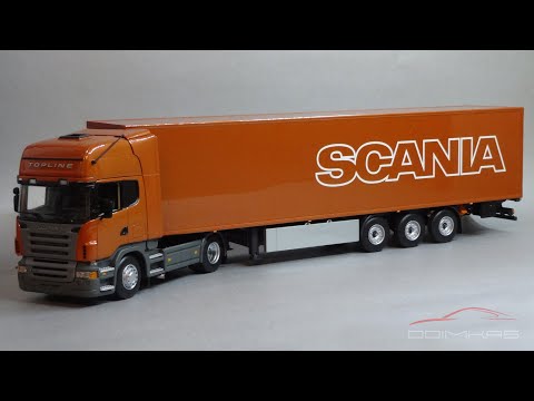 Видео: Седельный тягач Scania R470 Topline и полуприцеп Krone | Minichamps | Масштабные модели автомобилей