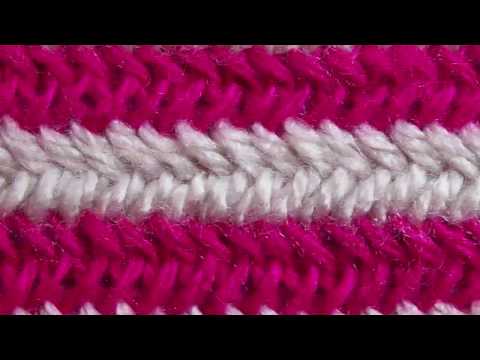 Видео: Узор Елочка Вязание спицами Видеоурок 15