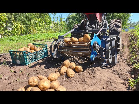 Видео: Транспортерная картофелекопалка к любому мотоблоку. Модернизация.