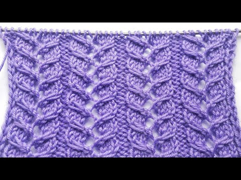 Видео: Шикарный узор Ажурные колоски для вязания спицами
