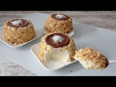 Видео: Бюджетный десерт ЗИМНИЕ ШАПКИ! Очень вкусно, быстро! БЕЗ выпечки, желатина и яиц, тает во рту!