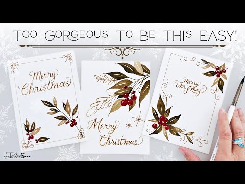 Видео: ВНИМАНИЕ! 🤩 Быть такой КРАСИВОЙ ЛЕГКО! Потрясающие акварельные рождественские открытки, которые м...