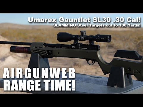 Видео: Охотничья винтовка PCP Umarex Gauntlet SL30 .30 Cal — поражает стальные цели на расстоянии до 100...