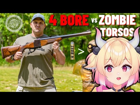 Видео: 4-калиберная винтовка против зомби-торсов | Реакция Rosiebellmoo на Kentucky Ballistics