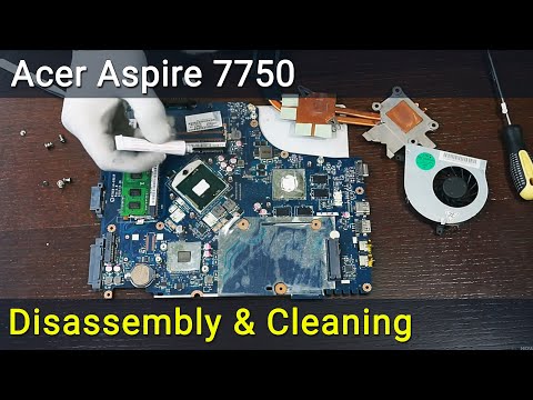 Видео: Acer Aspire 7750 Разборка, чистка вентилятора от пыли и замена термопасты